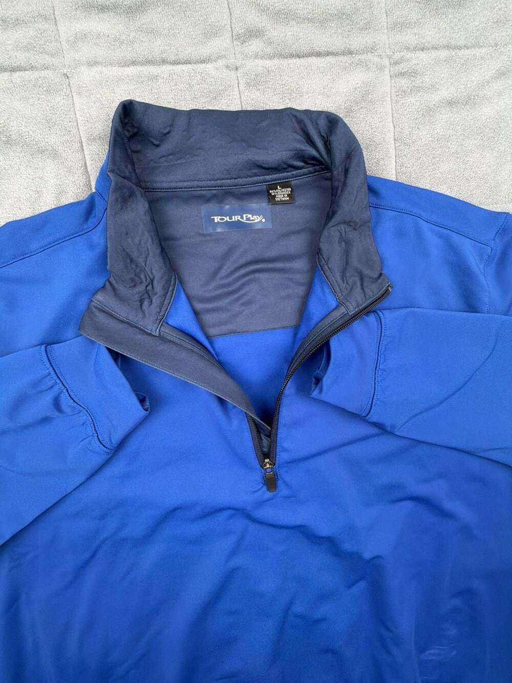 Tour Play Men's Blue Quarter-Zip Performance Pullover